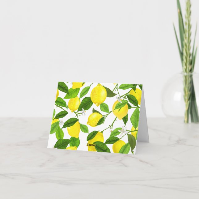 Watercolor Lemon Note Card (Back)