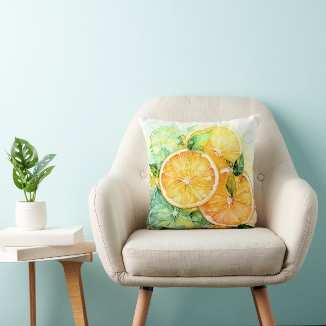 Watercolor Lemon Orange Lime Botanical Kitchen Cushion (Chair)