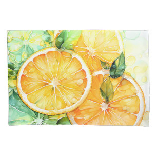 Watercolor Lemon Orange Lime Botanical Kitchen Pillowcase