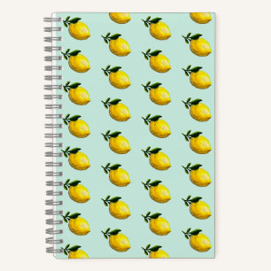 Watercolor lemon painting notebook