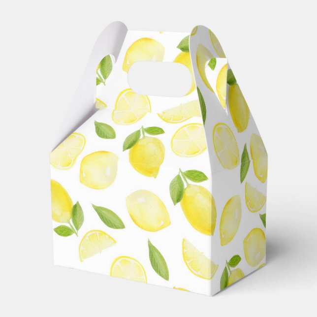 Watercolor Lemon Party Favour Box (Front Side)