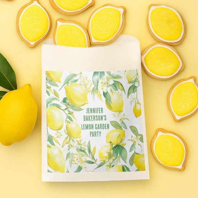 Watercolor Lemon Pattern Birthday Party Favour Bags (Watercolor Lemon Pattern Birthday Party Favor Bag
)