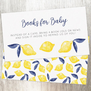 Watercolor Lemon Pattern Citrus Books for Baby Enclosure Card