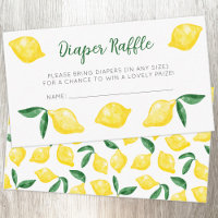 Watercolor Lemon Pattern Citrus Diaper Raffle