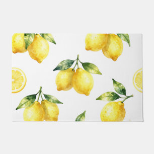 Watercolor Lemon Pattern Doormat