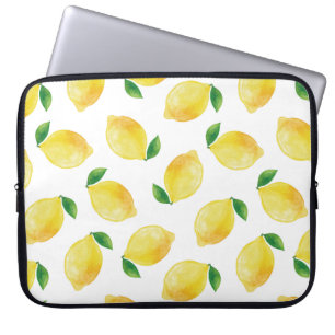 Watercolor Lemon Pattern Laptop Sleeve