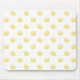 Watercolor Lemon Pattern Mouse Mat