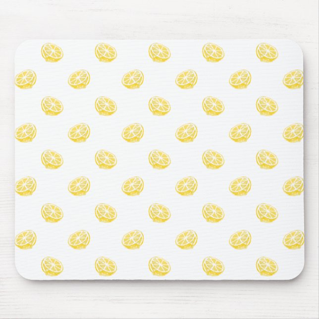Watercolor Lemon Pattern Mouse Mat (Front)