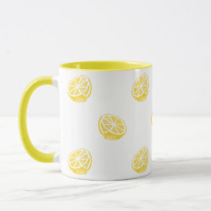 Watercolor Lemon Pattern Mug