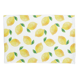 Watercolor Lemon Pattern Pillowcase
