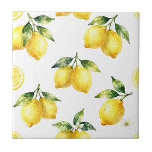 Watercolor Lemon Pattern Tile