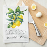 Watercolor Lemon Personalised  Tea Towel<br><div class="desc">Add a splash of sunshine to your kitchen with our Watercolor Lemon Personalised Kitchen Towel,  perfect for bridal showers or as a personalised gift. Infuse your space with the refreshing charm of citrus and make every meal a zesty delight!</div>