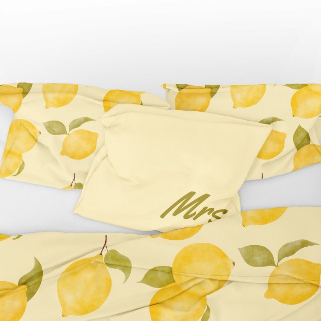 Watercolor Lemon Rustic Pattern  Pillowcase (Creator Uploaded)