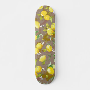 Watercolor lemon skateboard