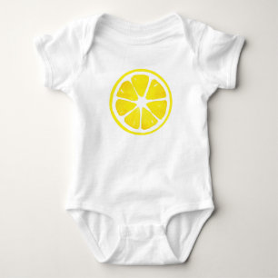 Watercolor Lemon Slice Baby Bodysuit
