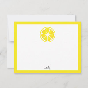 Watercolor Lemon Slice Note Card