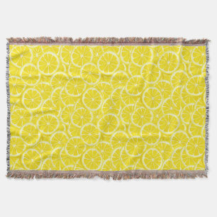 Watercolor Lemon Slices Throw Blanket