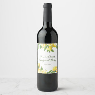 Watercolor Lemon Special Occasion Wine Label