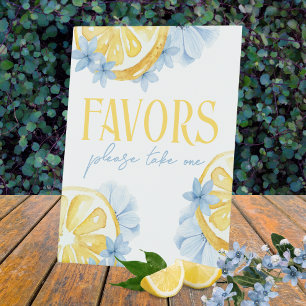 Watercolor Lemon Standing Favor Pedestal Sign