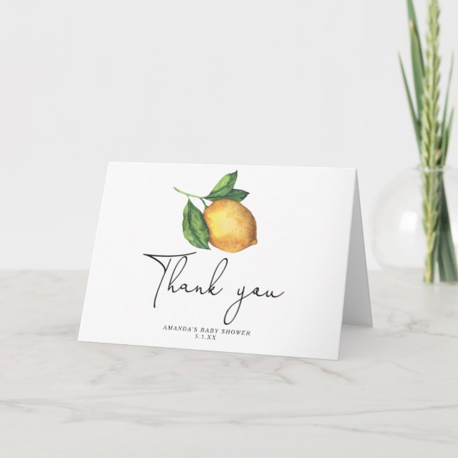 Watercolor lemon thank you card (Front)