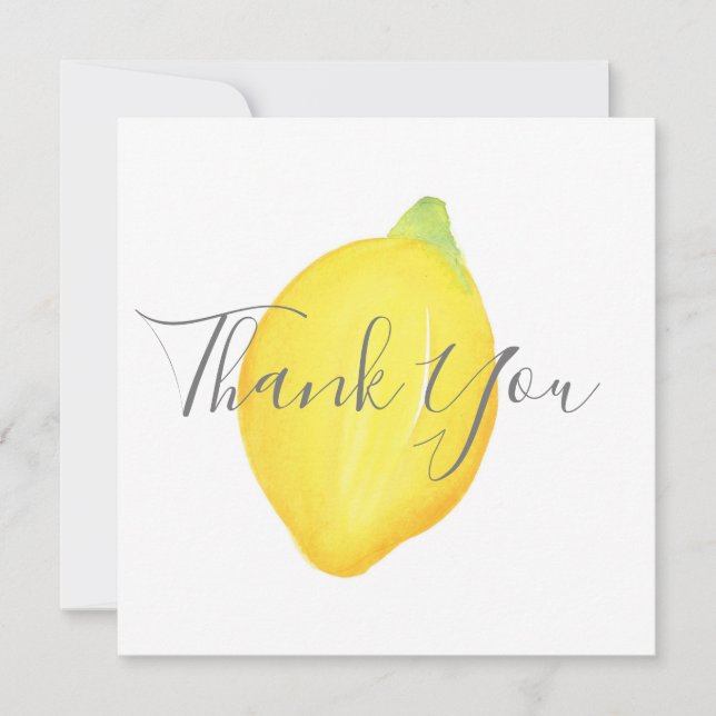 Watercolor Lemon Thank You Card (Front)
