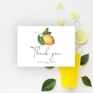 Watercolor lemon thank you card