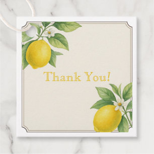 Watercolor Lemon Thank You Favour Tag
