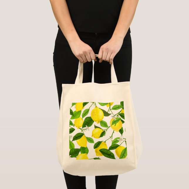 Watercolor Lemon Tote Bag (Front (Product))
