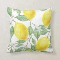 Watercolor Lemon Tree And Leaves Pattern