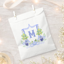 Watercolor Lemon Tree Monogram Crest