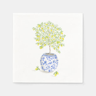 Watercolor Lemon Tree Napkin