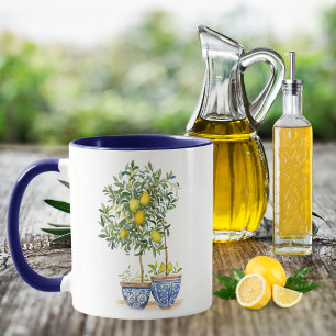 Watercolor Lemon Tree & Olive Tree Mug