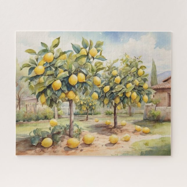 Watercolor Lemon Trees Jigsaw Puzzle (Horizontal)