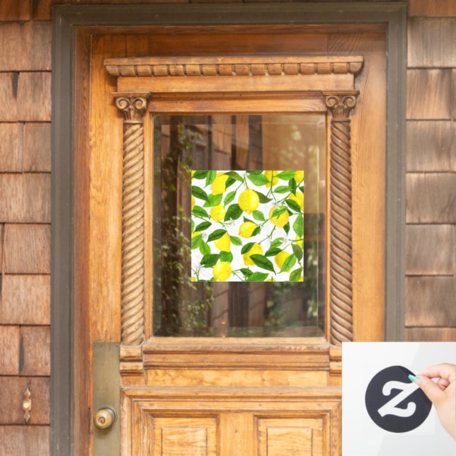 Watercolor Lemon Window Cling (Home Door)