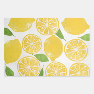 Watercolor Lemon  Wrapping Paper Sheet