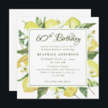 Watercolor Lemon Wreath 80th Birthday Brunch Invitation<br><div class="desc">A pretty elegant 80th Birthday Brunch invitation. The design features a watercolor frame of lemons, lemon blossoms and assorted greenery. Personalise with all of your important details including the guest of honours name, date, time, location and RSVP information. This template is for an 80th birthday but the age is easily...</div>