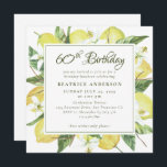 Watercolor Lemon Wreath 80th Birthday Brunch Invitation<br><div class="desc">A pretty elegant 80th Birthday Brunch invitation. The design features a watercolor frame of lemons, lemon blossoms and assorted greenery. Personalise with all of your important details including the guest of honours name, date, time, location and RSVP information. This template is for an 80th birthday but the age is easily...</div>