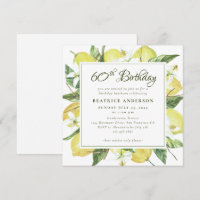 Watercolor Lemon Wreath 80th Birthday Brunch