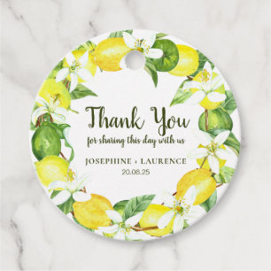 Watercolor Lemon Wreath Favour Tags