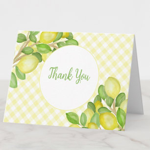 Watercolor Lemon Yellow Baby Shower Thank You Note Card