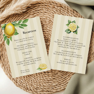 Watercolor Lemon Yellow Citrus Rustic Wedding Enclosure Card
