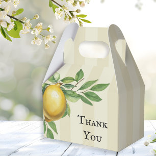 Watercolor Lemon Yellow Citrus Rustic Wedding Favour Box