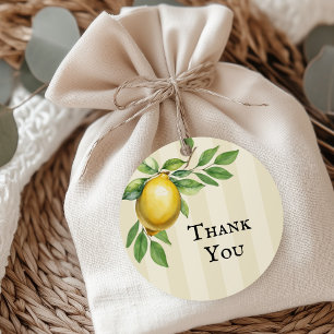 Watercolor Lemon Yellow Citrus Rustic Wedding Favour Tags