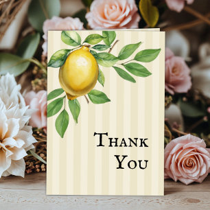 Watercolor Lemon Yellow Citrus Rustic Wedding Thank You Card