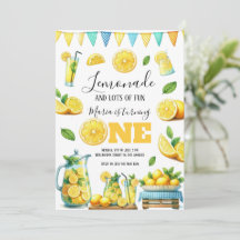 Watercolor Lemonade Stand 1st Birthday Party