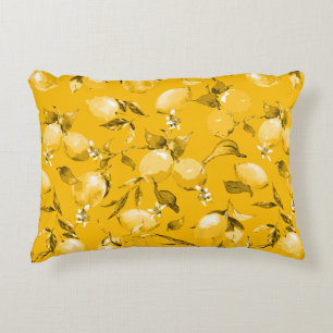 Watercolor lemons 10 decorative cushion