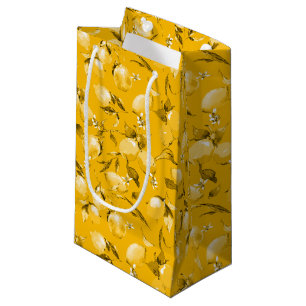 Watercolor lemons 10 small gift bag