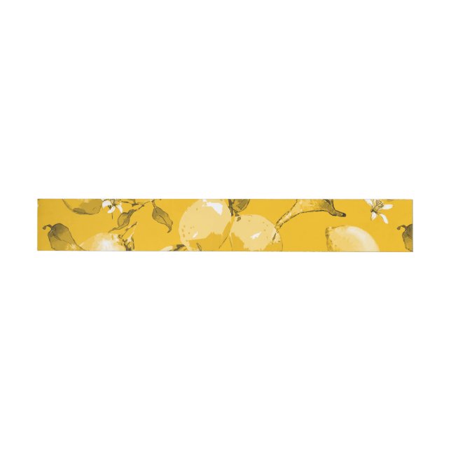 Watercolor lemons 10 wrap around label (Individual)