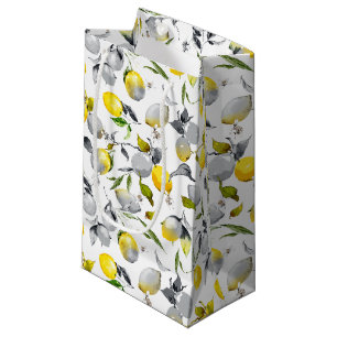 Watercolor lemons 14 small gift bag