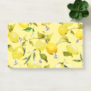 Watercolor lemons 15 post-it notes